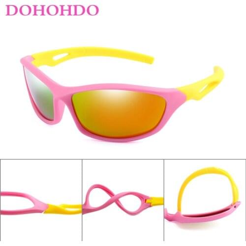 DOHOHDO New Kids TR90 Polarized Sunglasses Boys Girls Sport Goggles Baby Children Oval Silicone Sun glasses UV400 Gafas de sol