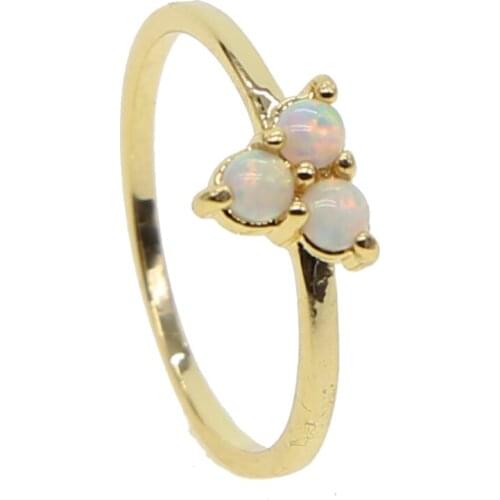 2019 New Style White Round Opal Ring Gold Color High-grade Fashion Delicate And Charming Woman Rings Wholesale factory size 6 7