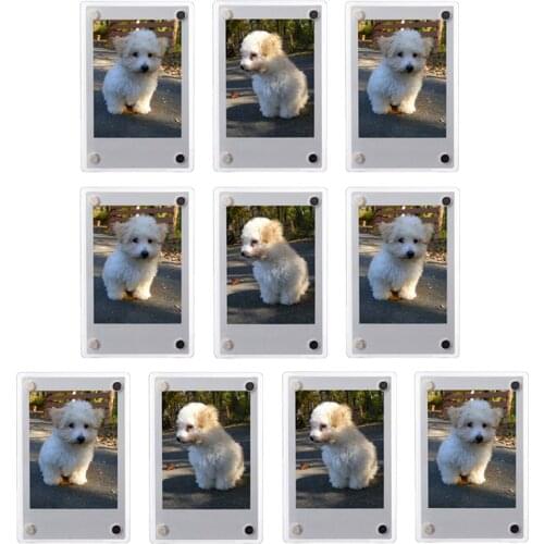 1-10 Pack 3 Inch Acrylic Fridge Magnetic 2 Sided Photo Frame For Fujifilm Instax Mini 9 8 7s 25 50s Instax Mini Film Photo Paper