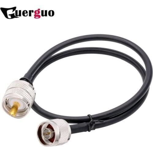 1PC RF Coaxial 50 ohms RG58 N Male to UHF Male RG58 Jumper Cable Low Loss Connector 30CM 12"