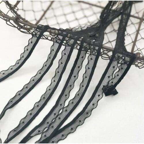 10 Meters/lot 1.5cm Elastic Lace Black Grosgrain Ribbon for Hair Bow Wedding Party DIY Decoration Craft