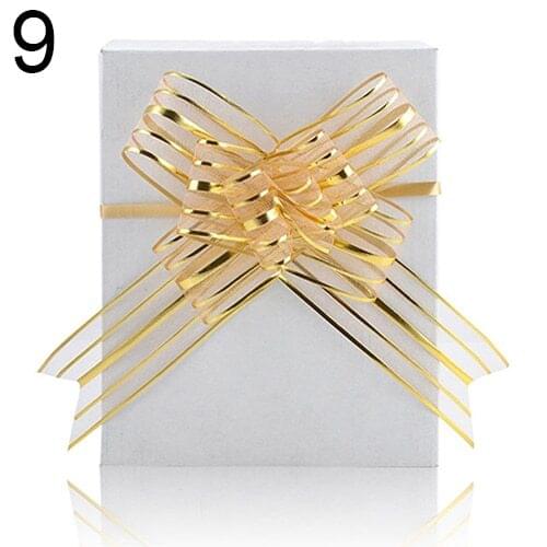 10 Pcs 50mm Organza Ribbon Pull Bows Ribbons Flower Wrappers Wedding Party Car Decoration DIY Gift Wrap Gifts Packaging Box