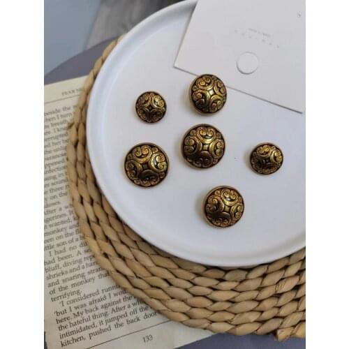 10pcs/lot Brand High-grade Metal Golden Buttons For Coat Clothing Suit Fastener Plating Metal Buttons Sewing Supplies