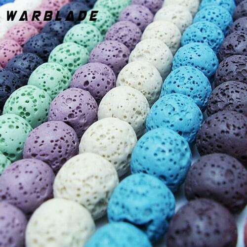 10pcs Strands Natural Frosted Lava Beads 6mm-16mm multi color Volcanic Rock Stone Beads Round Loose Beads For DIY Jewelry Making