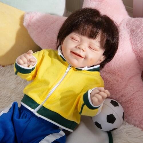 19 Inch Ship From Brazil Full Silicone Reborn Baby Dolls Original KEIUMI Handsome Newborn Boy Toys For Brasil Style Kids Gift