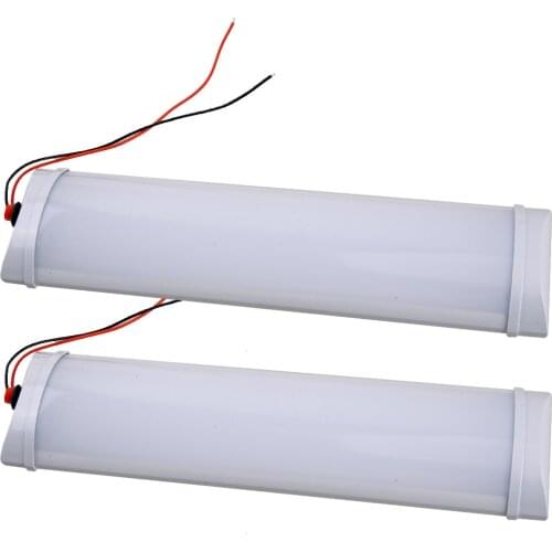 2Pcs 72LED Interior Dome Roof Lights Strip Bar 10W 6500K 12V for Van Lorry Camping Caravan Trailer Boat Motorhome Truck