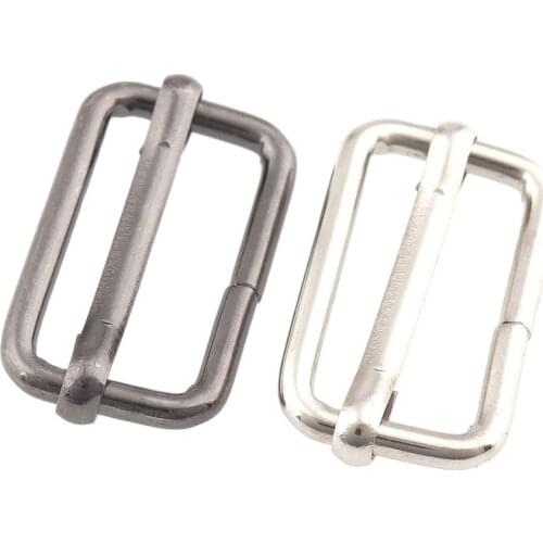 20pcs Gun black Silver 20mm Metal Slides Tri-glides Belt buckles Shoulder Leather Bag Strap Slider Adjuster
