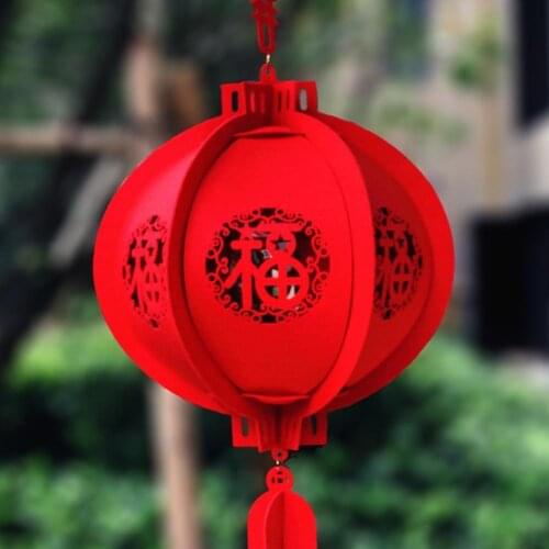 2021 New Style 25/30cm Good Luck Red Lantern Chinese New Year Spring Festival Celebration Party DIY Supplies Decorations