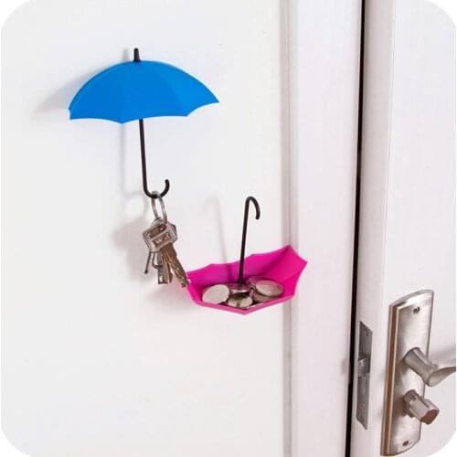 3PCS Umbrella Wall Hook Key Hair Pin Holder Organizer Decorative Hanger Colorful