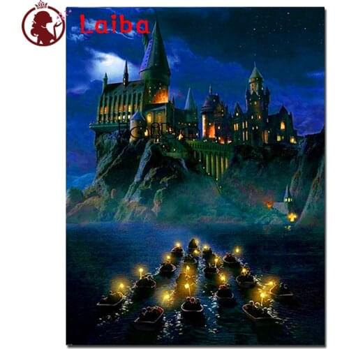 5D Diamond Painting Full Drill Square Round DIY Cross Stitch Mosaic Rhinestone Embroidery Harry Castle Magic school landscape