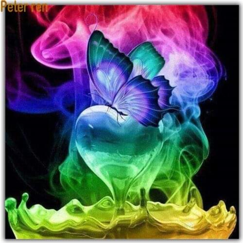 Diamond painting animal cross stitch Square\Round diamond mosaic Rhinestone crafts Full Diamond embroidery Color butterfly smoke