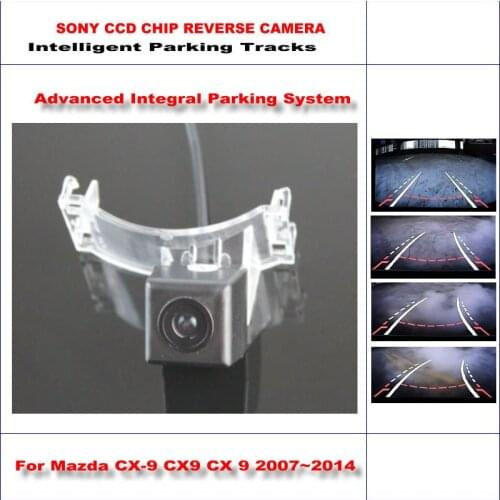 Auto Rear Reverse Camera For Mazda 5/Mazda5 Premacy MK3 / CX-9/CX9 2007-2014 Intelligent Parking Tracks HD CCD SONY CAM