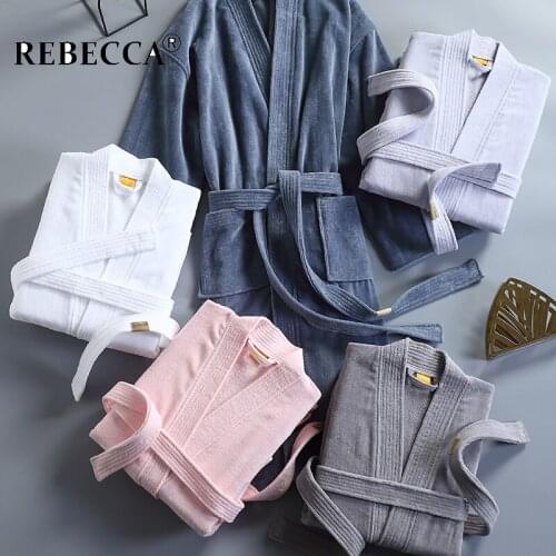 Brand Autumn Winter Warm 100% Cotton Bathrobe Men Women Soft Ventilation Sleeprobe Mlae Toweling Terry Kimono Bath Robes