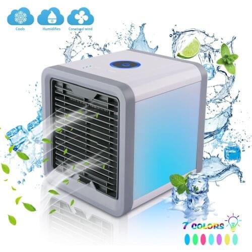 Household Portable Air-conditioning Cooler Fan Mini Portable Fan Conditioner 7 Colors Light Desktop Air Cooling Fan Purifier