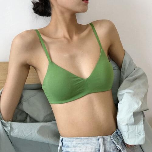 Wriufred Cotton Comfortable Lingerie Vest Triangle Soft Cup Bras Women Plus Size Bra Sexy Underwear Deep V Push Up Bralette