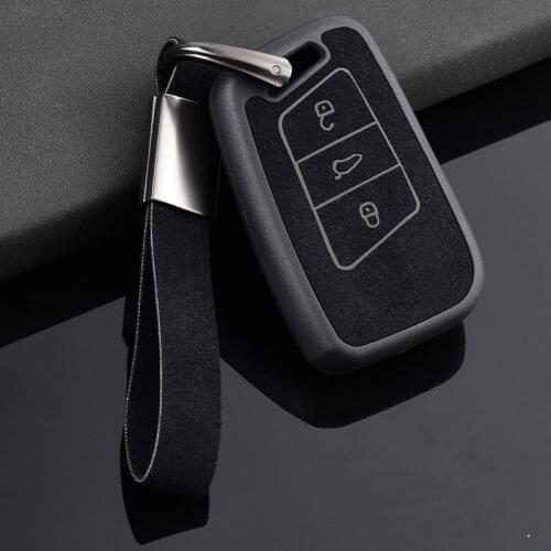 Leather TPU Car Key Case Full Cover For Volkswagen VW Tiguan MK2 Magotan Passat B8 CC 2017 2018 For Skoda Superb A7 keychain