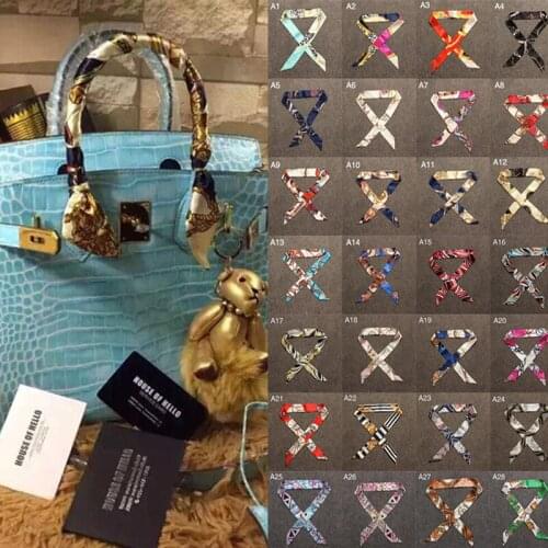 DT80 31 Colors New Silk Small Women Fashion Scarf Hair Bags Handle Decoration Tie Multifunction Hand Ribbon Scarf 4*100cm M30