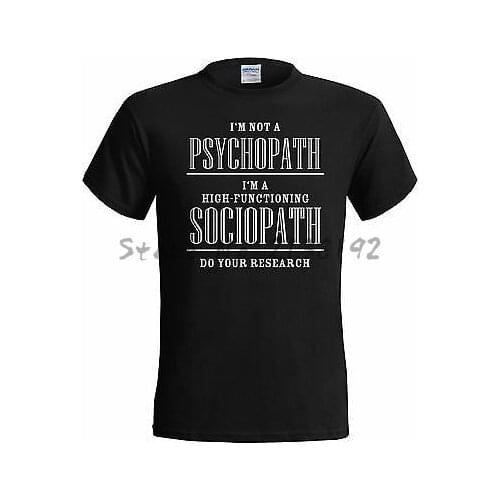 Sherlock I'm Not A Psychopath I'm a High Functioning Sociopath Holmes Watson mens top tees coton men Tshirt fashion tee shirt