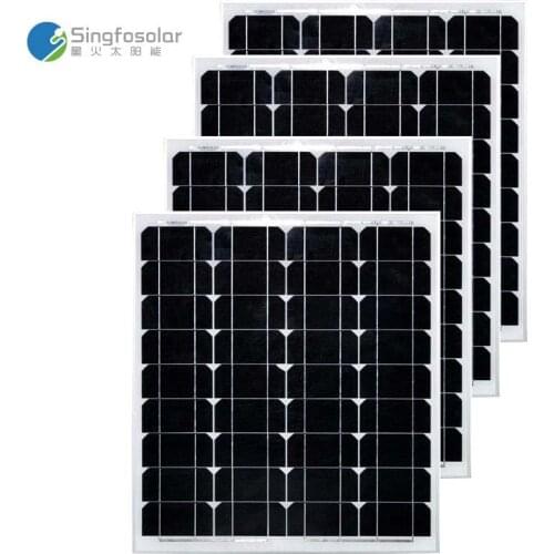 Grade A Fotovoltaic Panel 18v 50w 4 Pcs Modules Solar 48v 200w 12v Solar Charger Camping Solar System Caravan Car Motorhome