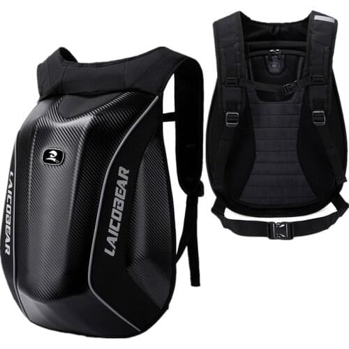 Carbon Hard Shell Motorcycle Racing Backpack Waterproof Expandable Full Face Helmet Backpack Motocross Travel Suitcase 30-48L