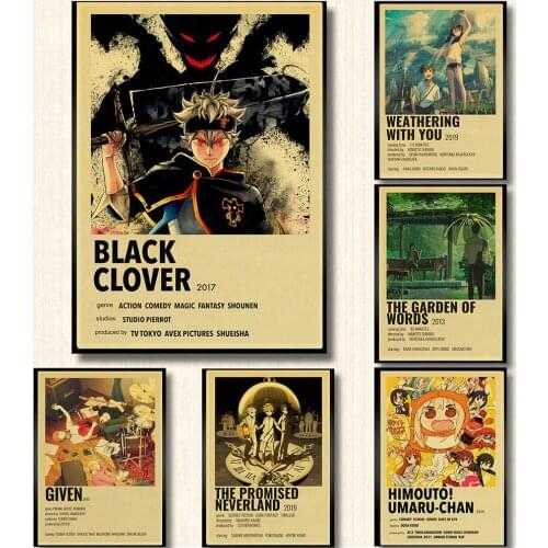 Classic Retro Japan Anime Collection Jujutsu Kaisen/Akame Ga Kill/Haikyu/Your Name Kraft Poster Artist Home Wall Sticker Deco