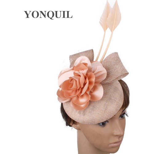 Nice Flower Decor Wedding Fascinator Hat For Elegant Bride Wedding Hats Women Occasion Fashion Headwear Fancy Hair Accessories