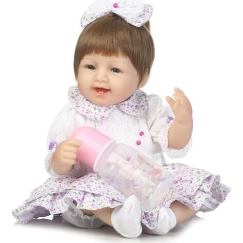 NPKCOLLECTION simulation reborn baby doll soft vinyl silicone touch smile girl doll holiday gift toys for children on Christmas