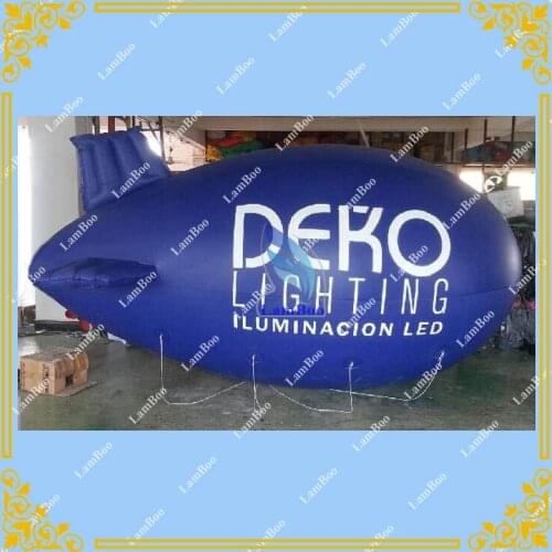 HOT Sell 4M/13ft Long Blue Inflatable Zeppelin/ Airship / Blimp for Advertising Events/ FREE SHIPPING