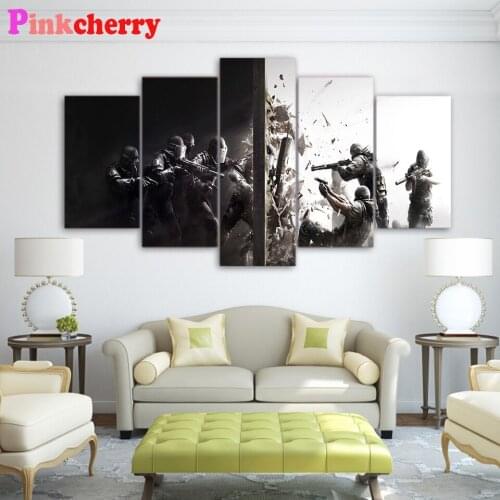 5d diy diamond painting rainbow six siege 5 piece full square drill mosaic picture of rhinestones Diamond embroidery Set