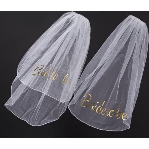 New 1 pcs Creative Women Bachelorette Party Supplies veil Bride to Be gilded Team Bride Bridal Shower Wedding party Decoration
