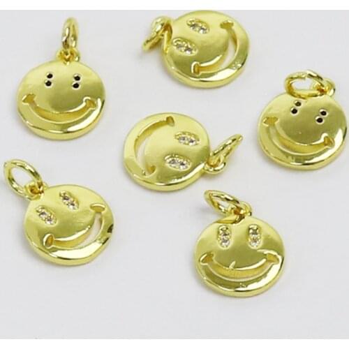 20 Pcs Tiny Gold Smile Face Pendant Necklace Pendant Wholesale Jewelry Pendant necklace Fashion jewelry pendant Necklace 9899