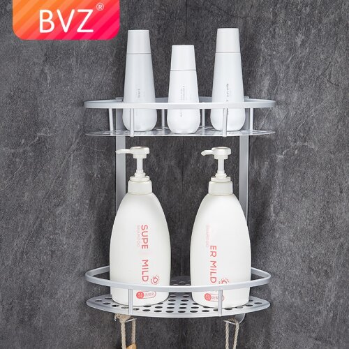 BVZ Bathroom Shelves Space Aluminum kitchen Shelf Shower Shampoo Soap Cosmetic triangle Shelves Bathroom Accessories
