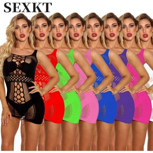 Sexy Lingerie Transparent Cutout Sexy Mesh Stockings Womens Stockings Tight Fishnet Clothes One-Piece Open Strap Hip Skirt