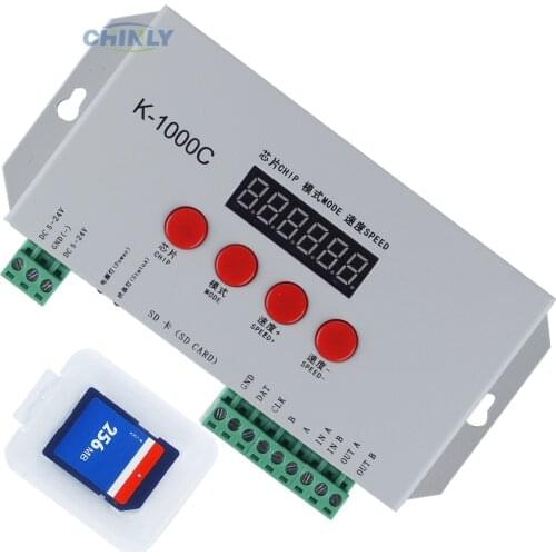 K-1000C RGB Pixel Controller for LPD6803 WS2811 WS2812b WS2813 SK6812 Pixels led strip light MAX control 2048pcs pixel DC5-24V