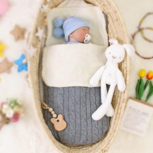 Newborn Thicken Warm Sleepsack Infant Winter Knitted Anti-kick Sleeping Bag Baby Swaddl Stroller Wrap Toddler Sleeping Bags