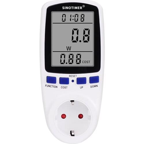 EU US UK FR Plug Socket Digital Wattmeter Power Consumption Watt Energy Meter KWh AC 230V 120V Electricity with backlights