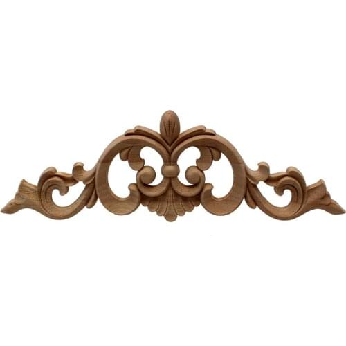 VZLX Home Wedding Decoration Accessories Furniture Appliques Wood Carving Corner Wooden Decor Frame Wall Door Woodcarving Decal