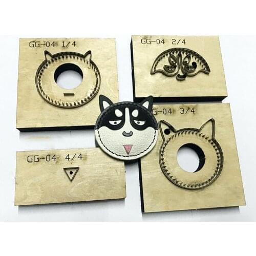 Japan Steel Blade 4pcs/set Wooden Die Husky Dog Pendant Leather Craft Punch Hand Tool Knife Mould Sewing Accessories 65x75mm