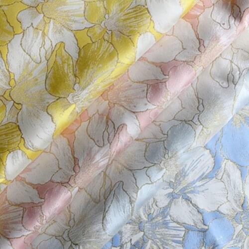 50x145cm Jacquard Printed Brocade Fabrics Bluming Flowers Cloth Patchwork Tissu for DIY Handmade Sewing Clothes Home Textile Dec