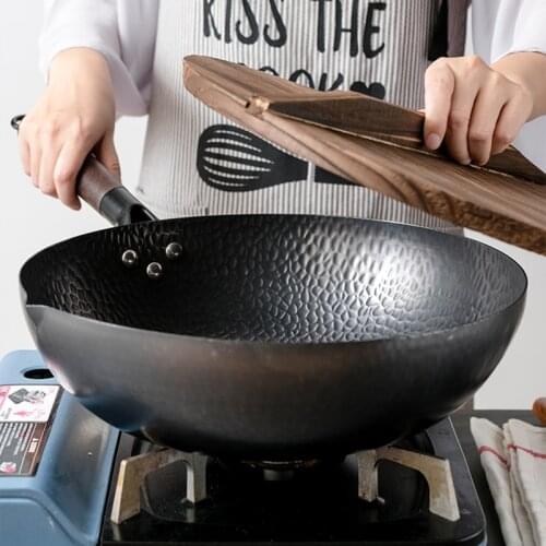 Iron Wok High Quality Traditional Cookware Iron Wok Non-stick Pan Non-coating Pan