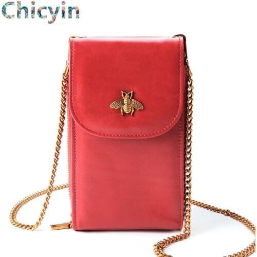 Women Handbag Cow Leather Shoulder Straps Shoulder Bag Mobile Phone Big Card Holders Wallet Handbag Girls Mini Messenger Bag
