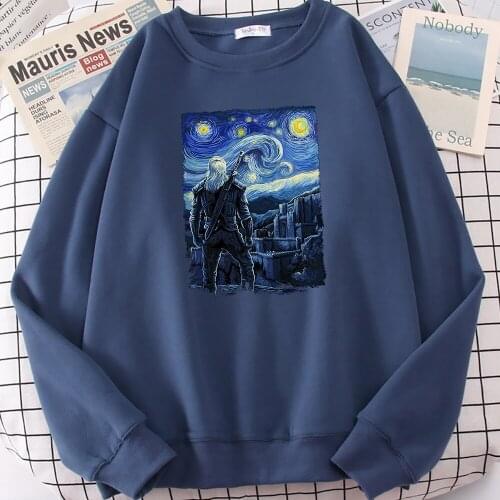 Starry Kaer Morhen Printing Hoody Woman Fleece Casual Loose Sweatshirt Autumn S-XXL Hoodies Fashion Comfortable Sportswear Men