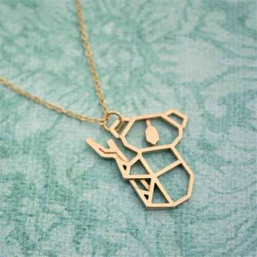 1ps/lot New Fashion Origami Koala Necklace Jewelry Cute Animal Pendant Necklace Baby Koala Gift For Animal Lover