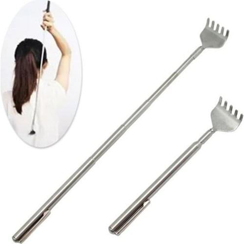 1PC Adjustable Back Scratcher Stainless Steel Telescopic Anti Itch Claw Massager Back Massage Stick for Blood Circulation Relax