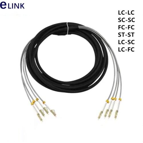 250mtr Outdoor CPRI Fiber optic Patch cord LC SC FC ST 4 cores SM drop patch cable Singlemode FTTH FTTA jumper ELINK 4 fibers