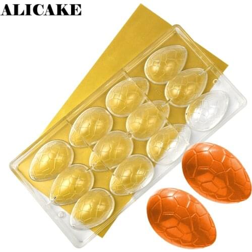 3D Polycarbonate Chocolate Bar Baking Mould Easter Egg Mold Form for Candy Baking Pastry Plastic Pastry Making Tools Molds