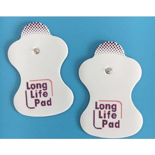 50pcs Electrotherapy Large Long Life Pads for Tens Ems Electrical Stimulation Massager with Print 2.2mm/3mm Stud Free Shiping