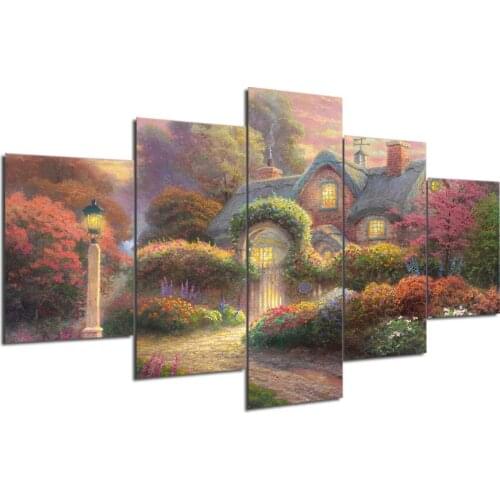 5D DIY Mosaic Diamond Embroidery Garden villa Tree Sunshine scenery 5pcs cabin diamond painting Cross Stitch full square drill