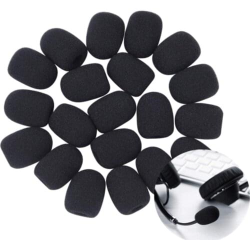 60Pcs Headset Mic Microphone Foam Covers Lapel Microphone Mic Windscreens Black Color 30*22*8mm