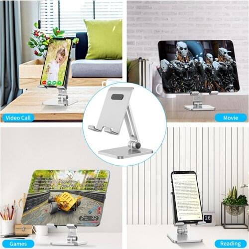Aluminum Alloy Holder Desktop Bracket Lazy Folding Tablet Computer Stand For IPad Huawei Apple Mobile Phone Holder Universal